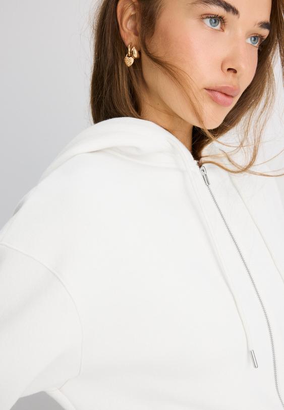 sweatshirt com capuz e fecho de correr