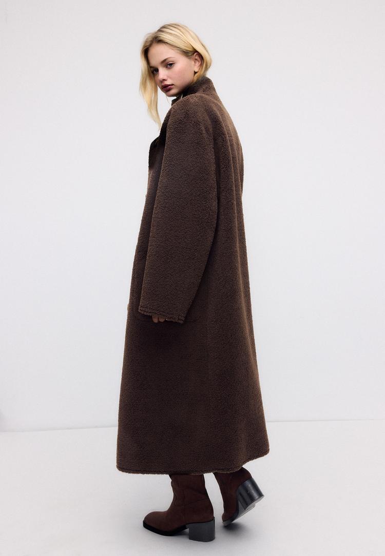 cappotto lungo reversibile in doppio tessuto