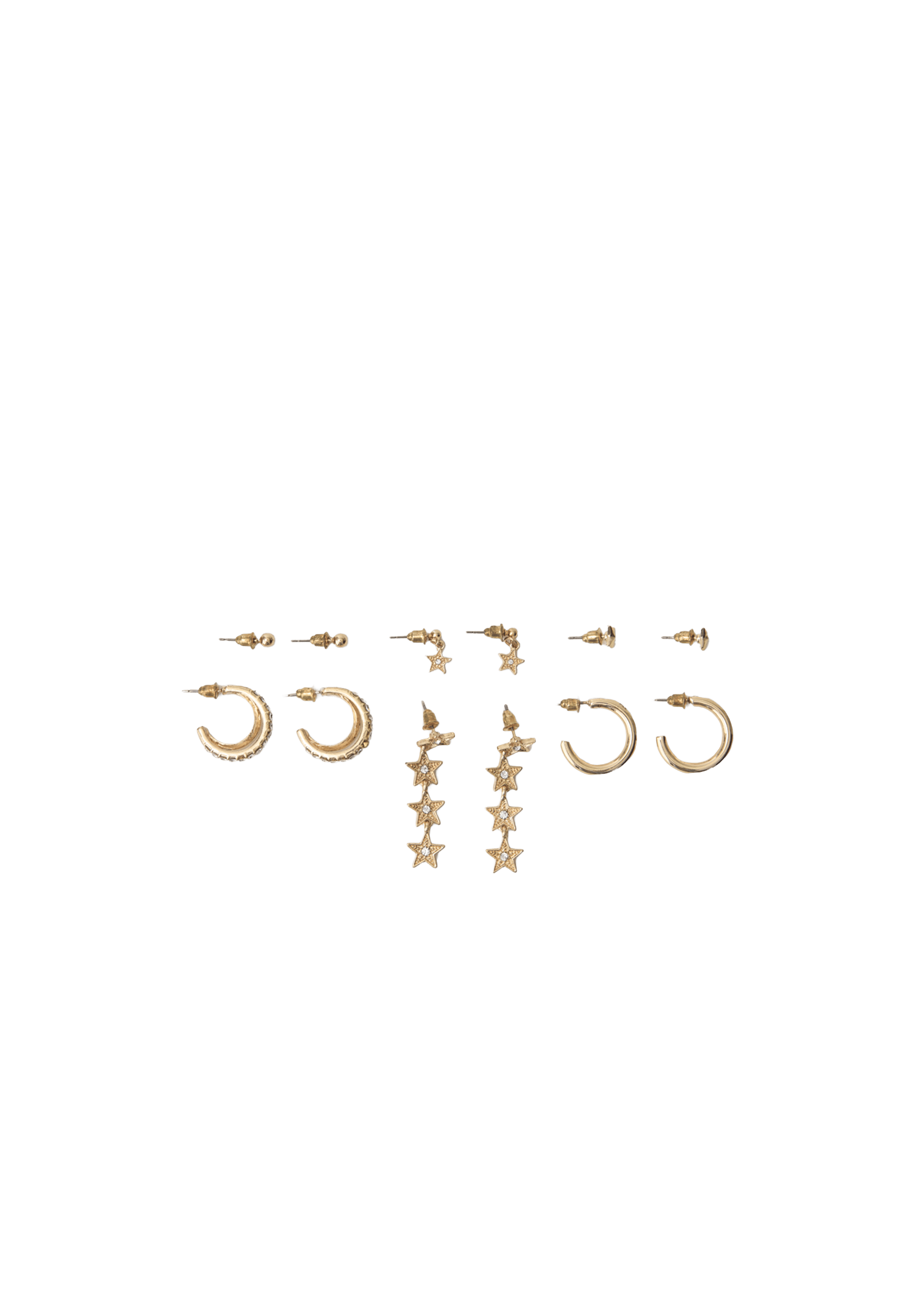 Set of 6 multipack star earrings — Gold