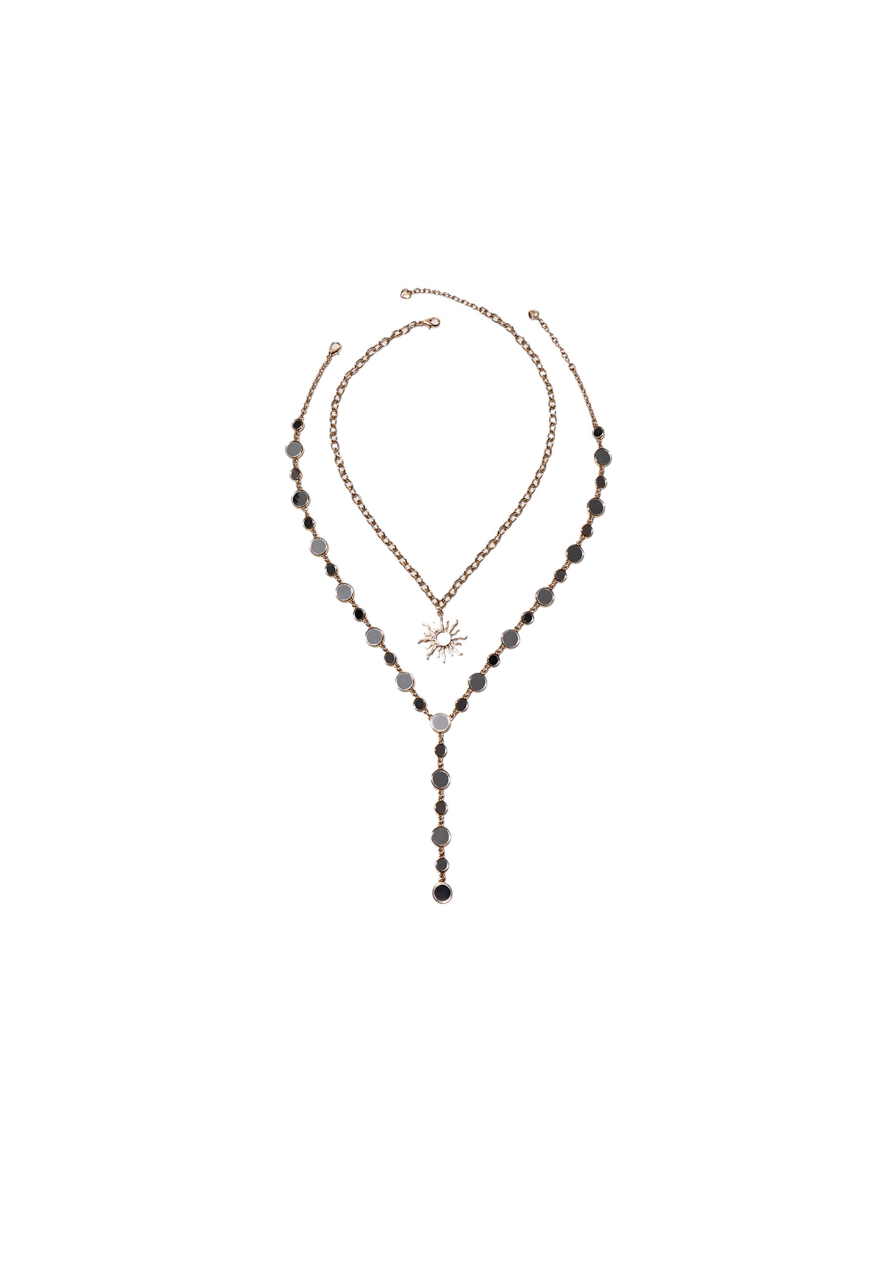Set of 2 sun lariat necklaces — Gold