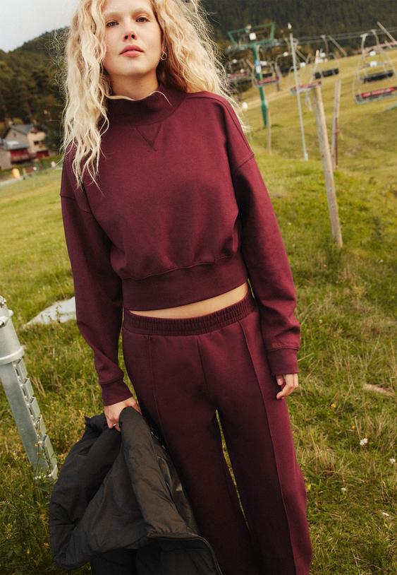 faded high neck sweatshirt