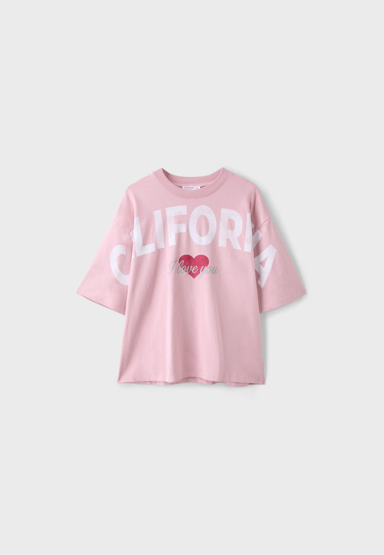 California positional T-shirt — Pastel pink
