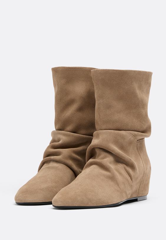 bottines en cuir a talon compense interieur