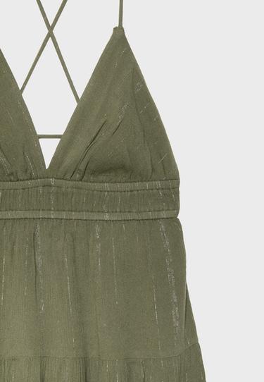 Short backless dress — Khaki 9