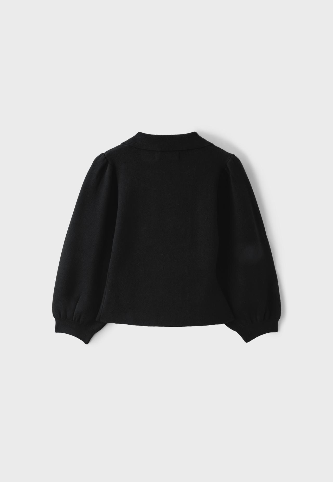 Double-breasted knit cardigan — Black