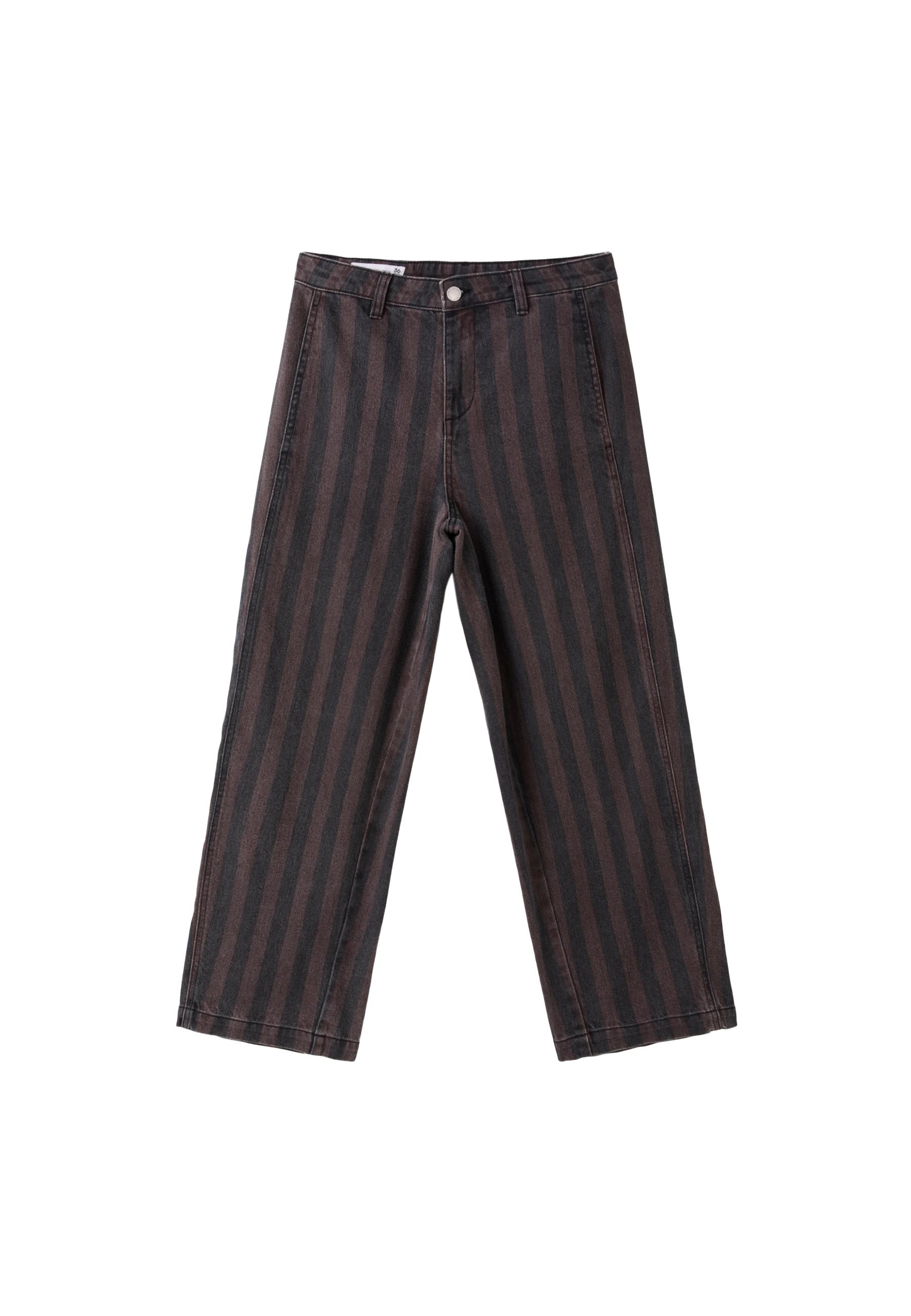 Stradivarius Çizgili dikişli barrel pantolon görsel 2