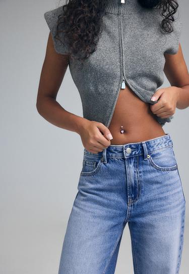 D92 Ripped straight wide-leg jeans — MEDIUM LIGHT BLUE DENIM 4