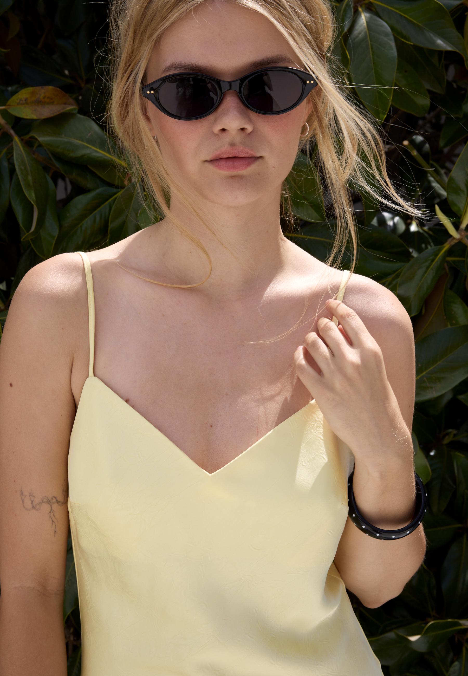 Satin midi dress — Gold