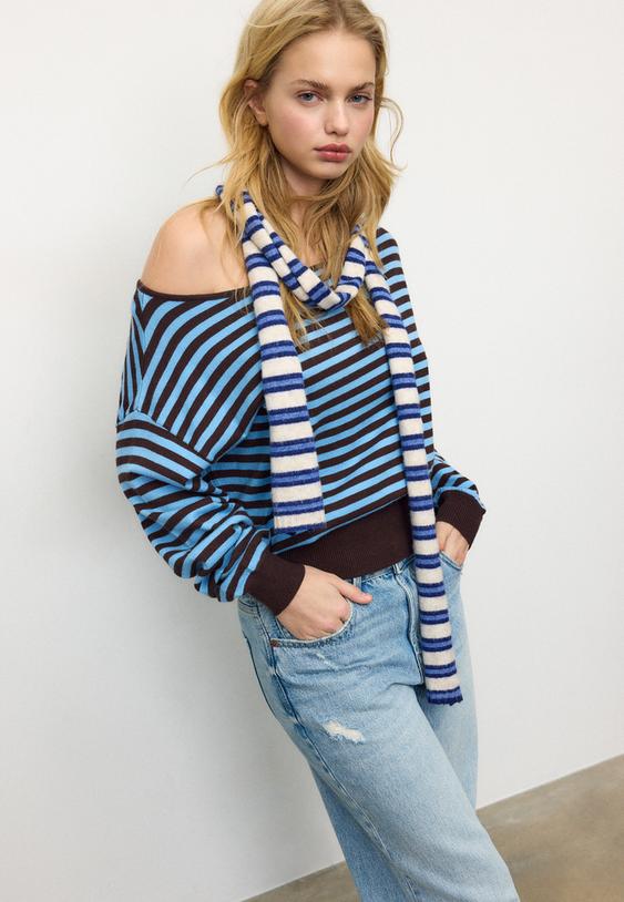 camisola de malha assimetrica