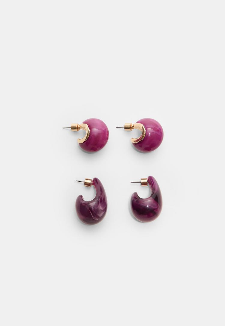 Stradivarius 2-Pack Blandade Örhängen Os
