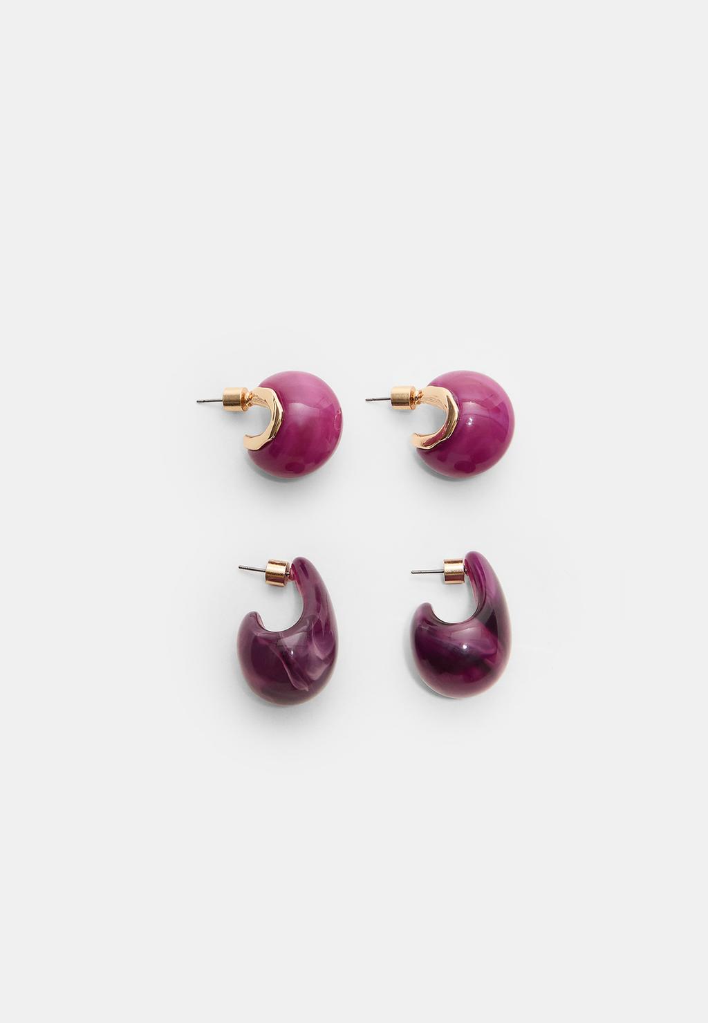 Set 2 pendientes combinados