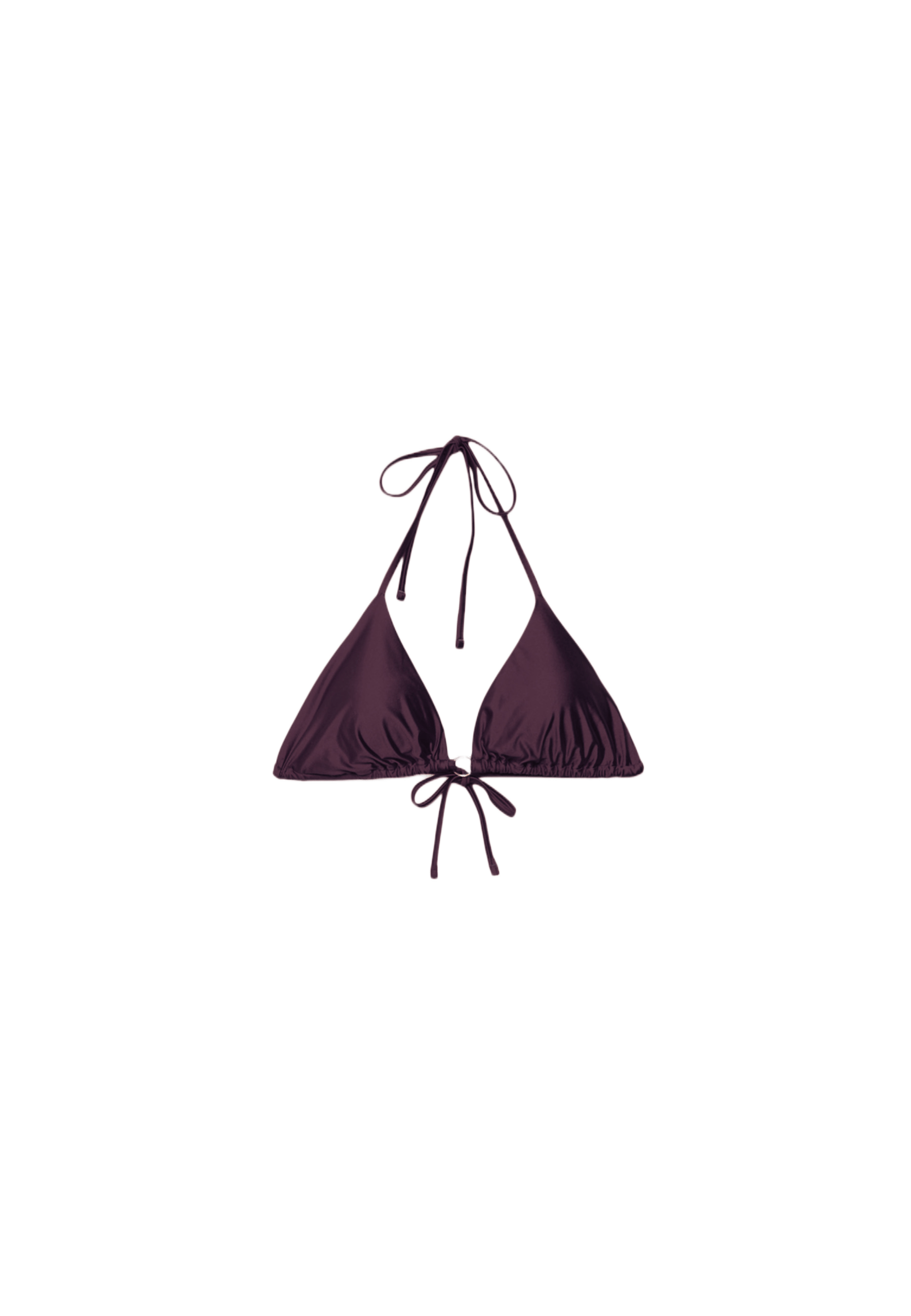 Satin triangle bikini top — Purple