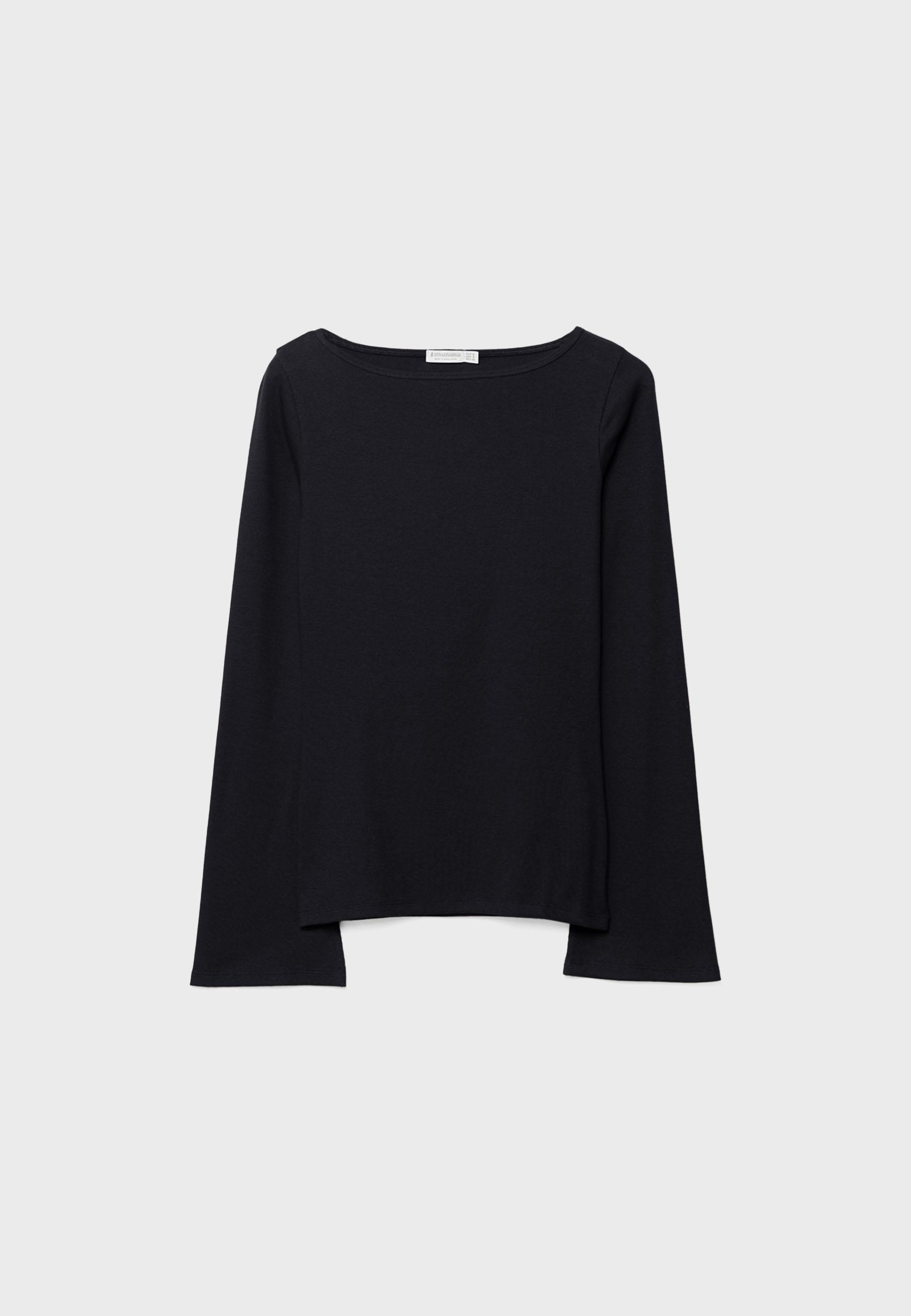 Basic bell sleeve T-shirt — Black