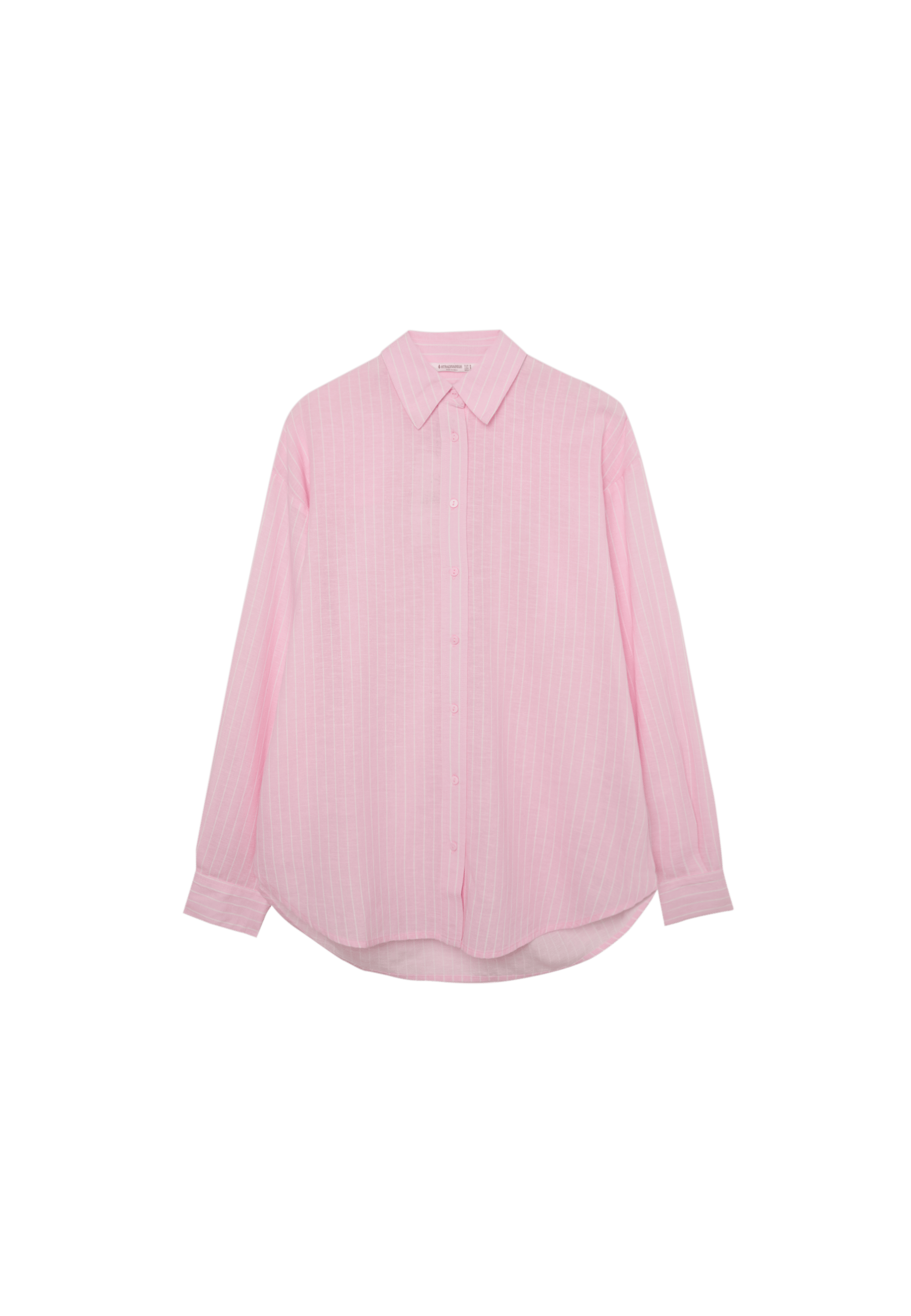 Linen-effect shirt — Dusty rose