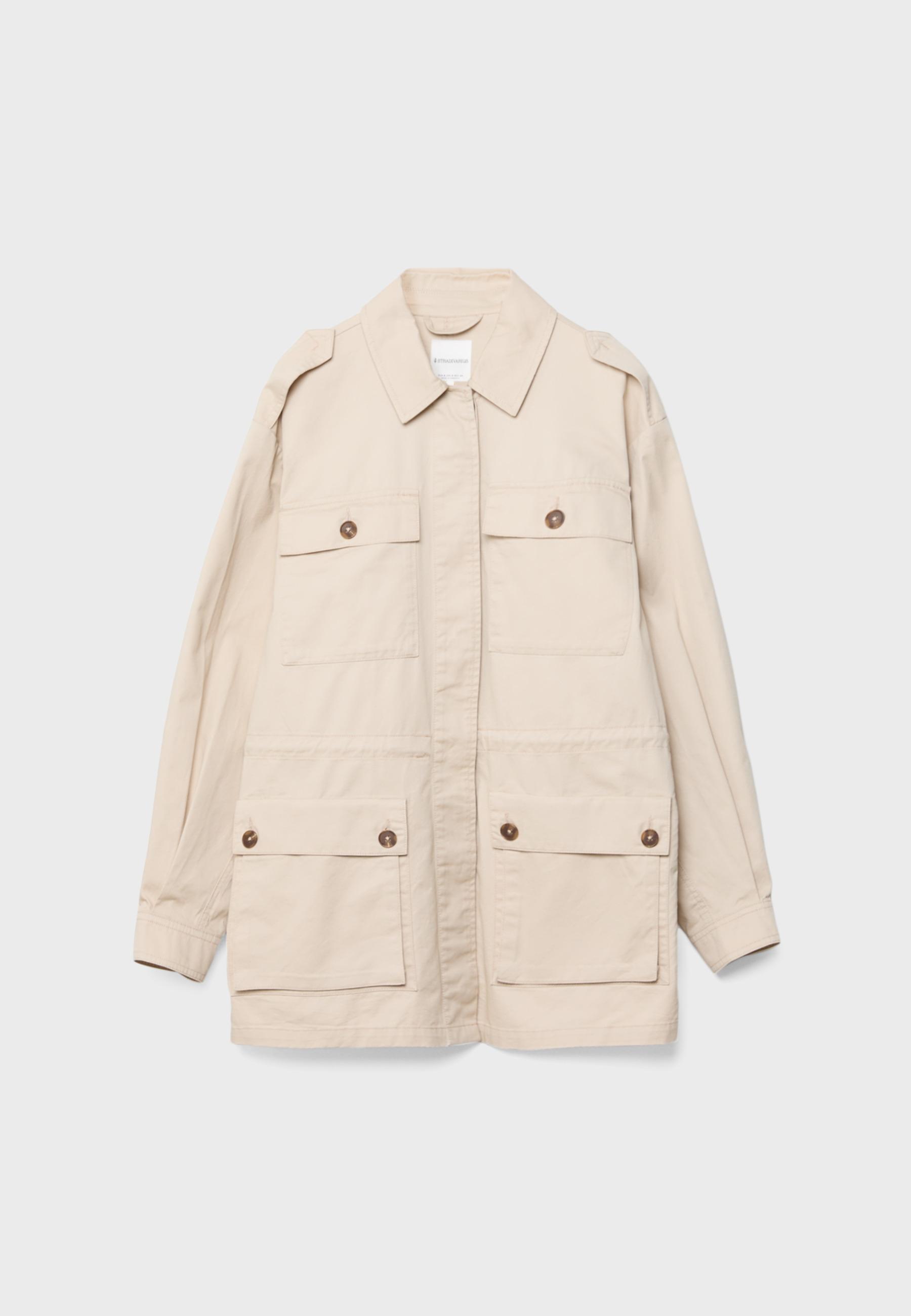 Cotton parka with pockets — Stone