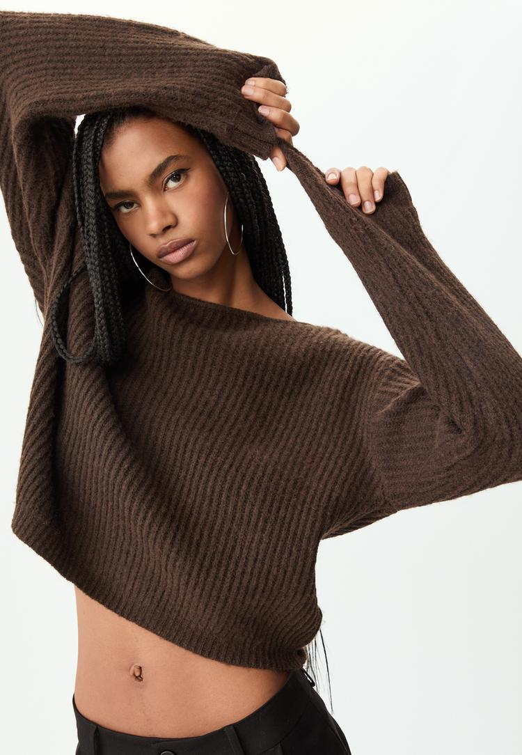 boat neck knit sweater