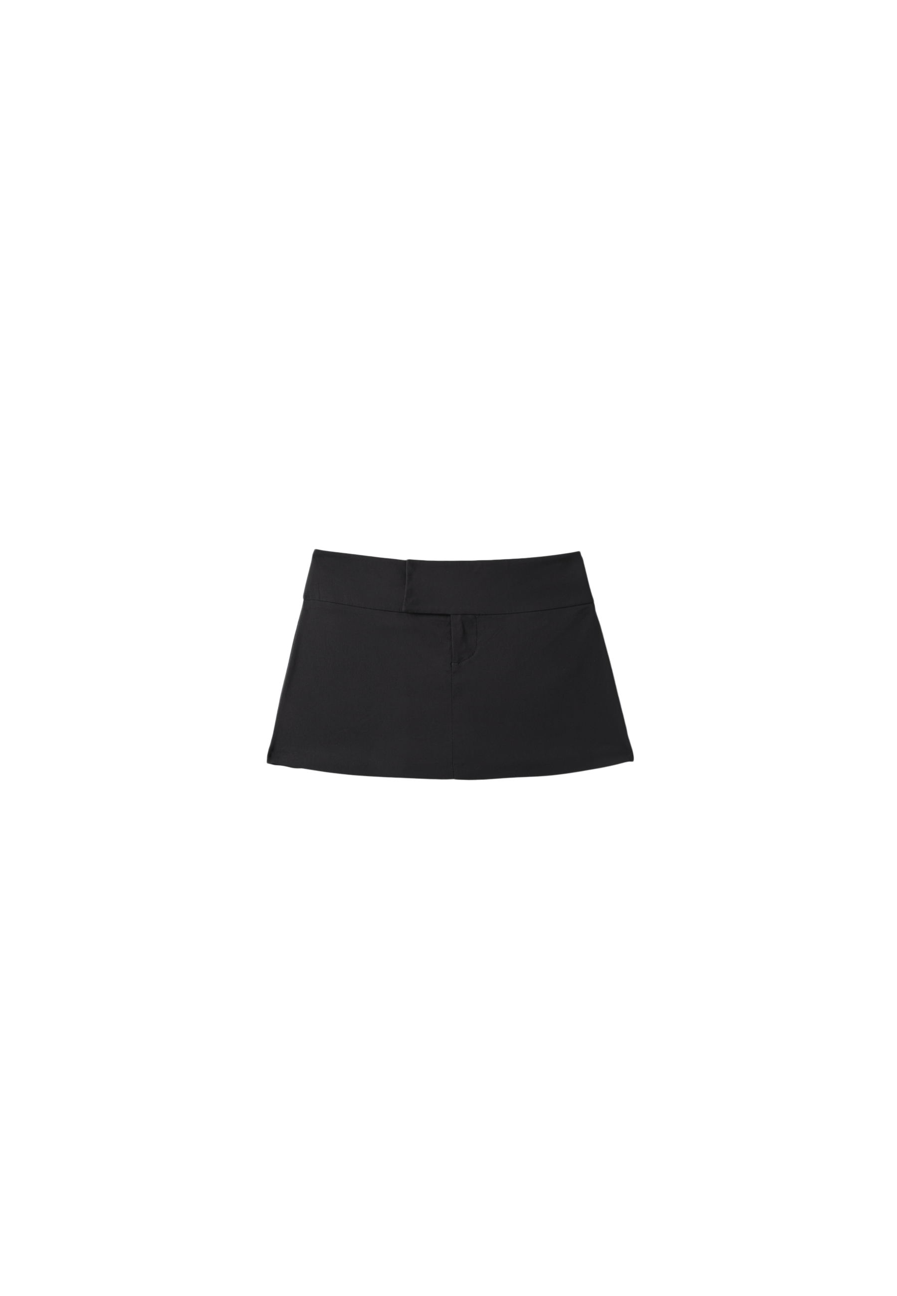 Wide waistband mini skort — Black