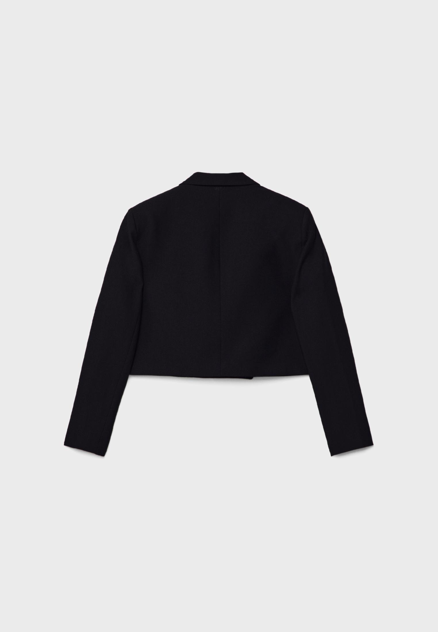 Cropped blazer dress — Black