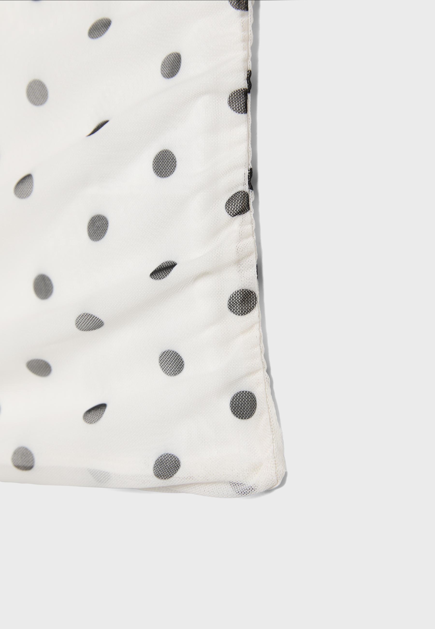 Polka dot mesh halter top — Ecru