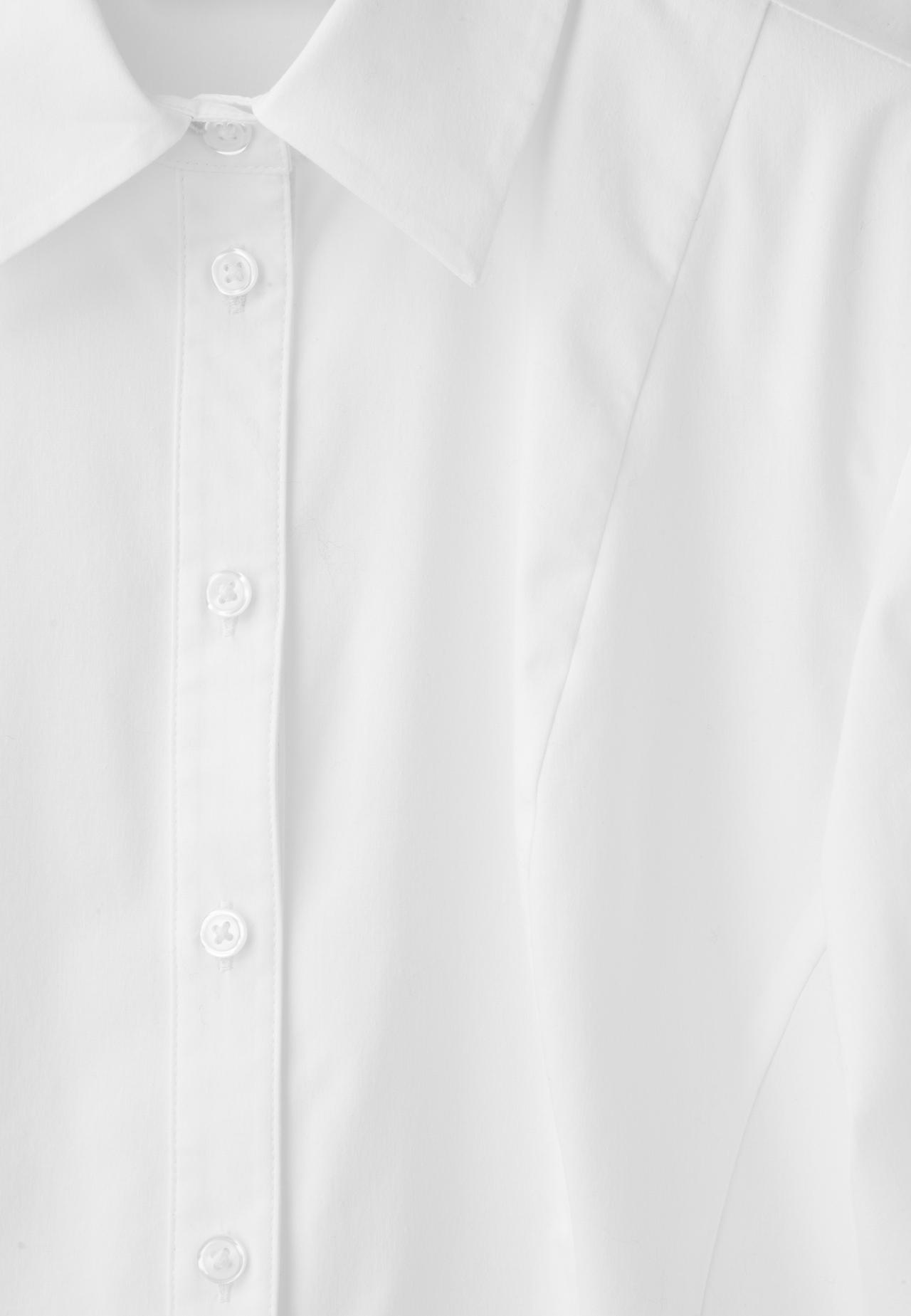 Poplin shirt with padded shoulders — White