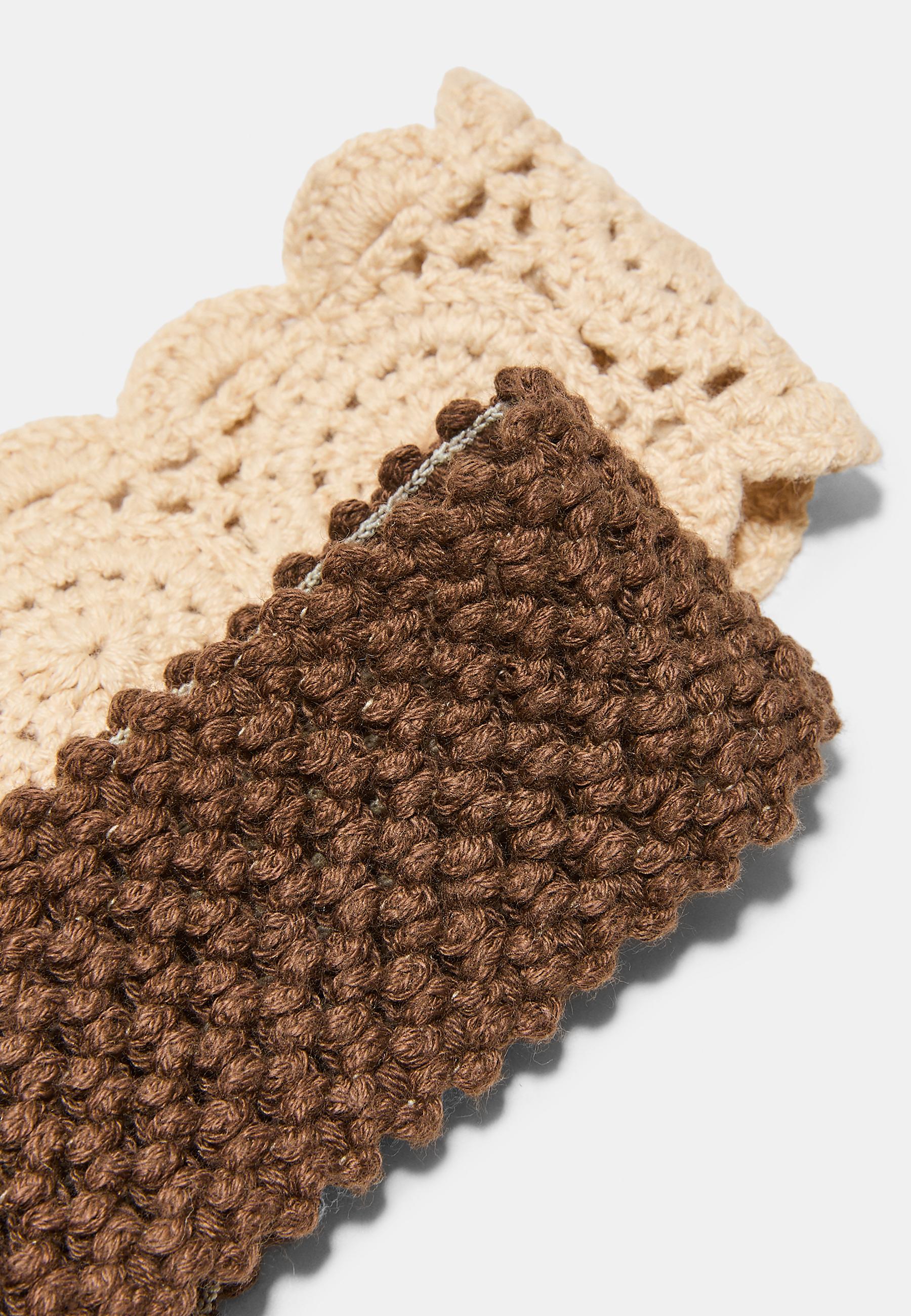 Set of 2 crochet fur hair ties — Ecru (alternate view)