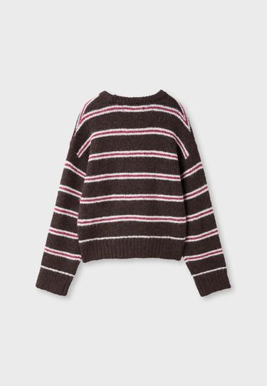 Striped knit jumper — Brown 5