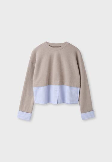 Mixed-fabric jumper — 0-458 7