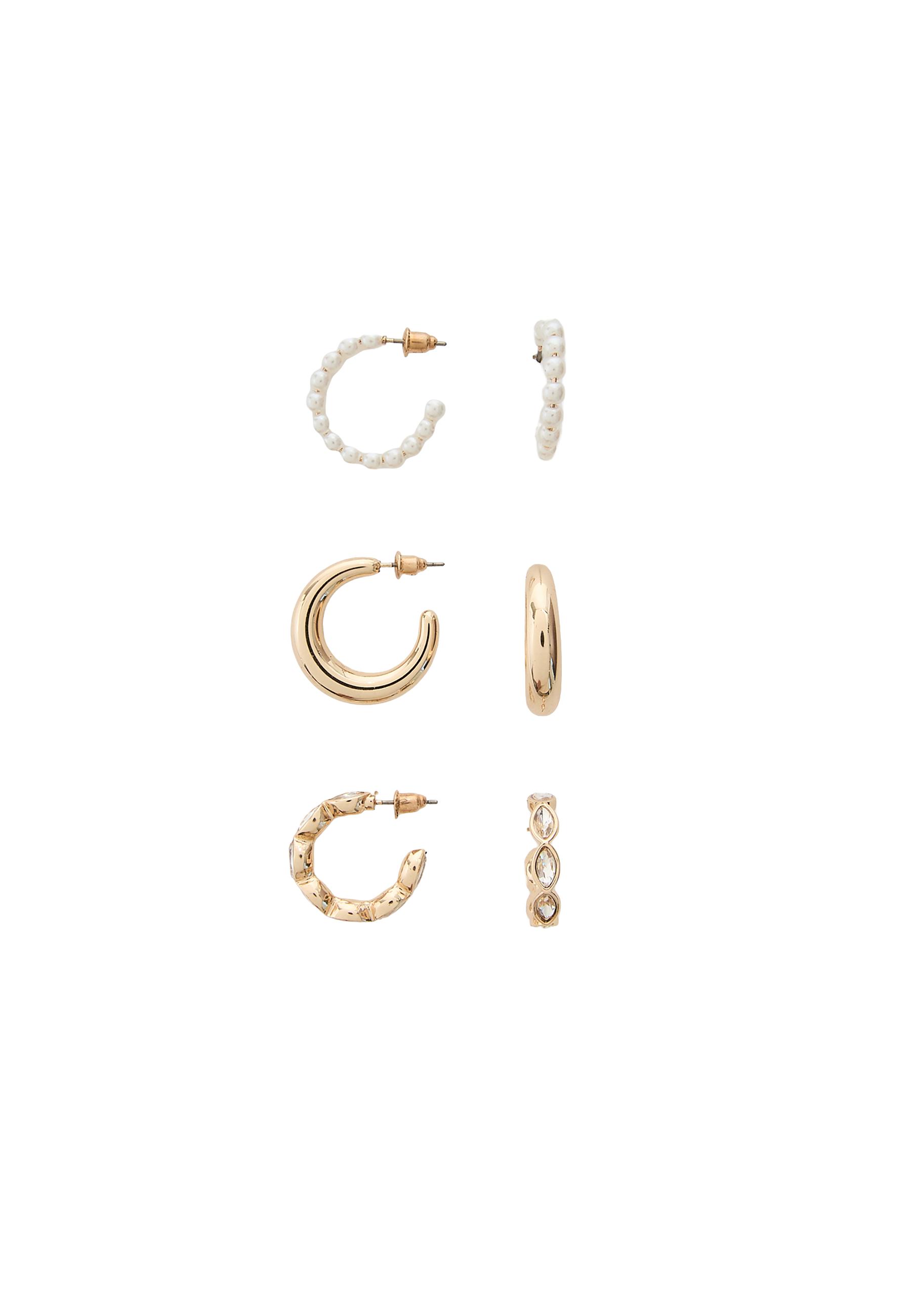 Set of 3 hoop earrings — Gold