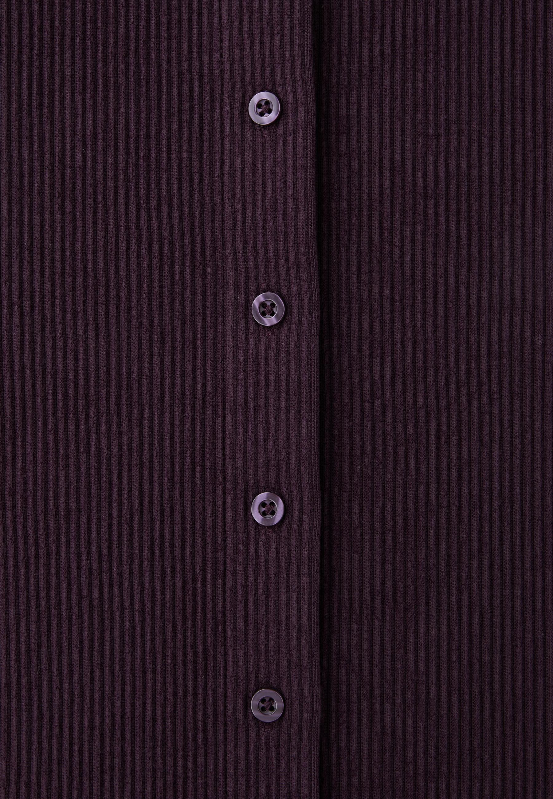Knit cardigan with shoulder pads — AUBERGINE