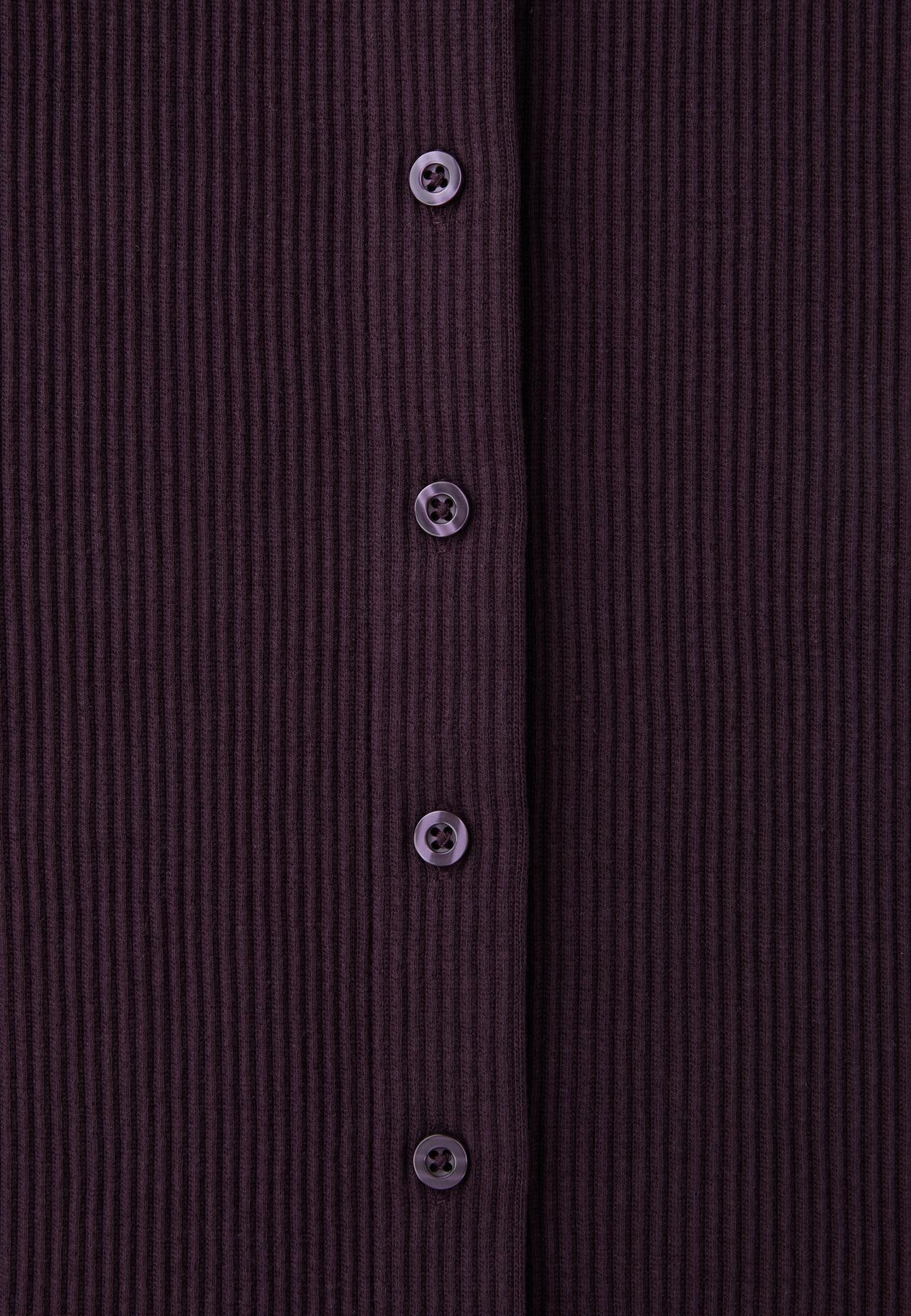 Knit cardigan with padded shoulders — AUBERGINE