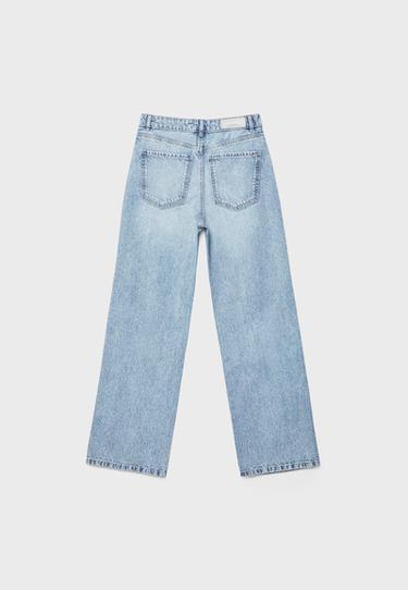 Straight-leg jeans with rhinestones — MEDIUM BLUE DENIM 8