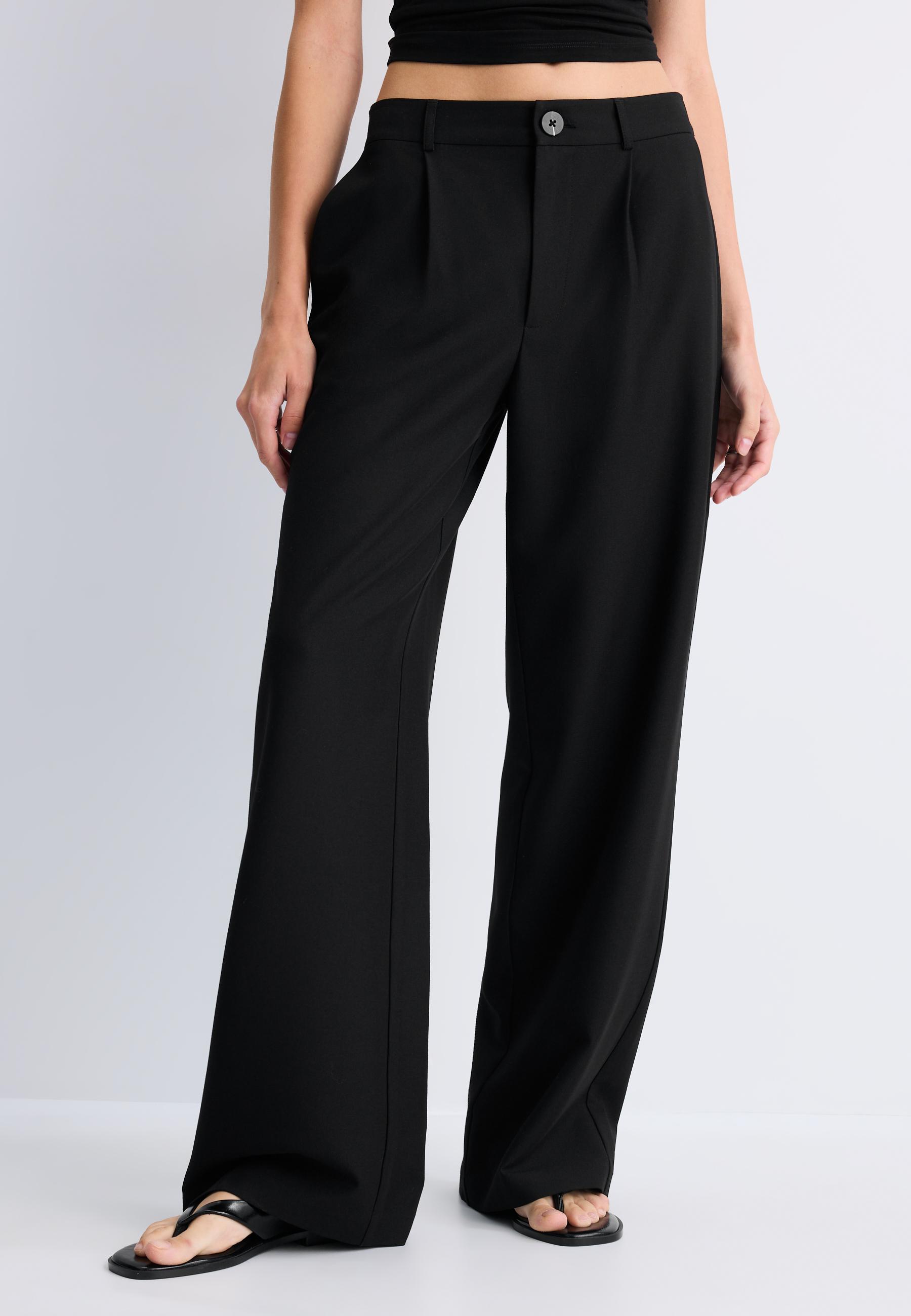 Straight-leg smart trousers — Black