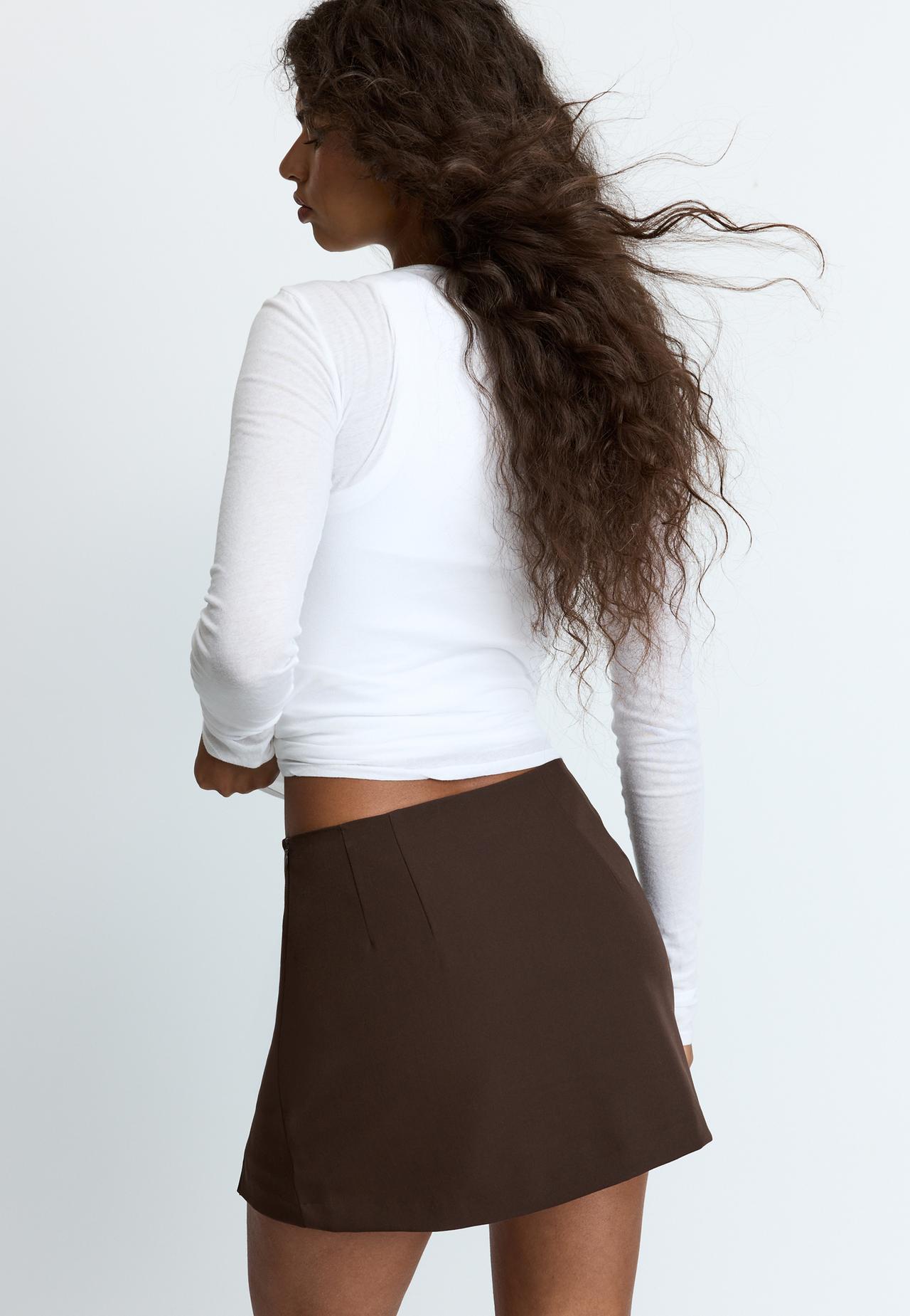 Side split skort — Brown