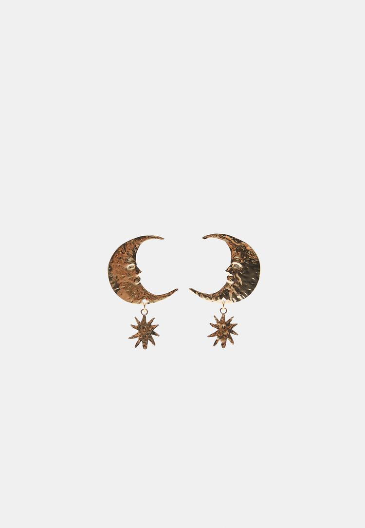 Stradivarius Mystischer Mond-Ohrring Goldfarben Os