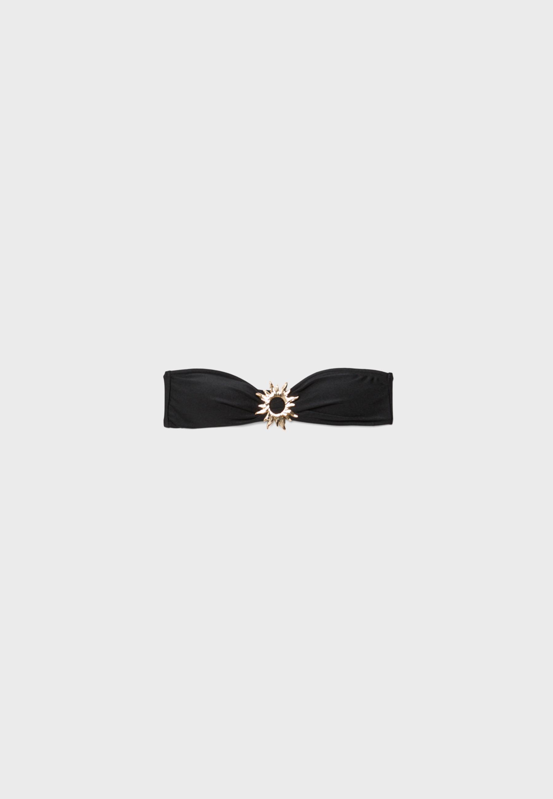 Bandeau bikini top with sun buckle — Black