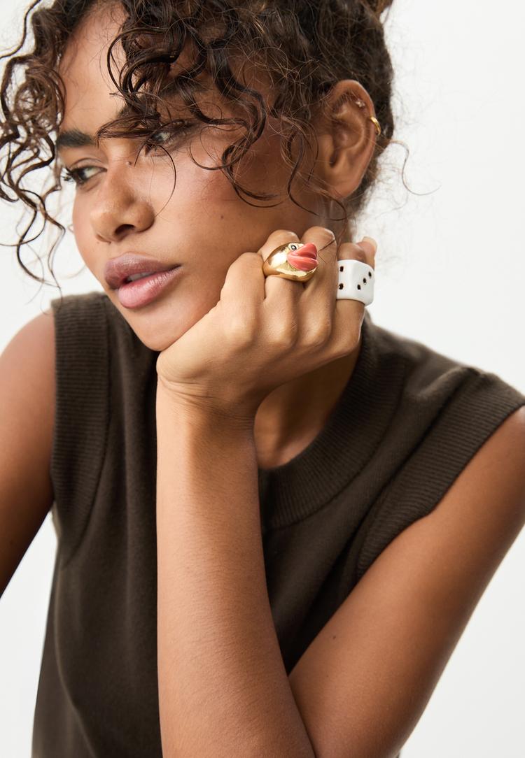 set 2 anillos dado y pato