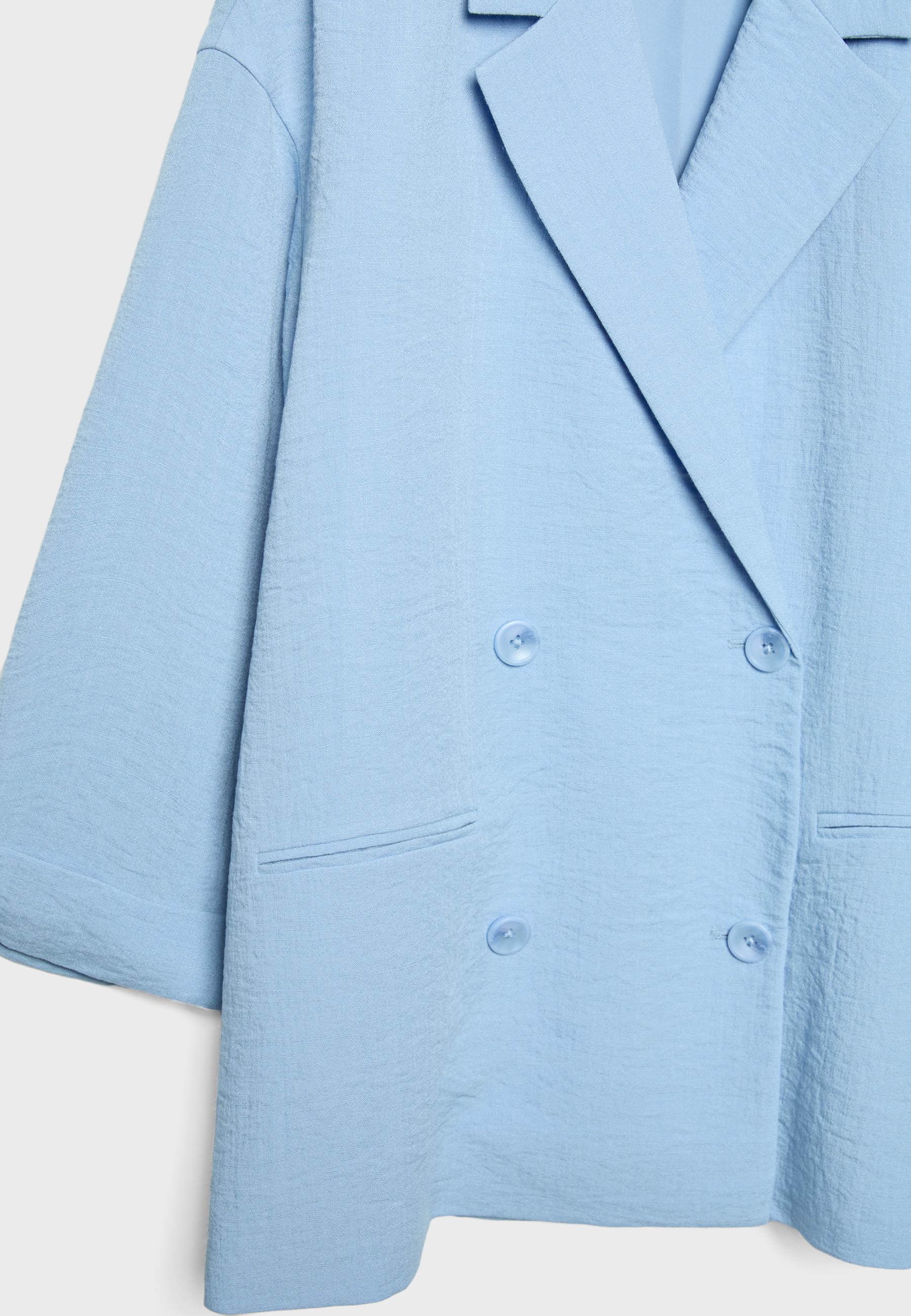Flowing double-breasted blazer — Blue (alternate view)