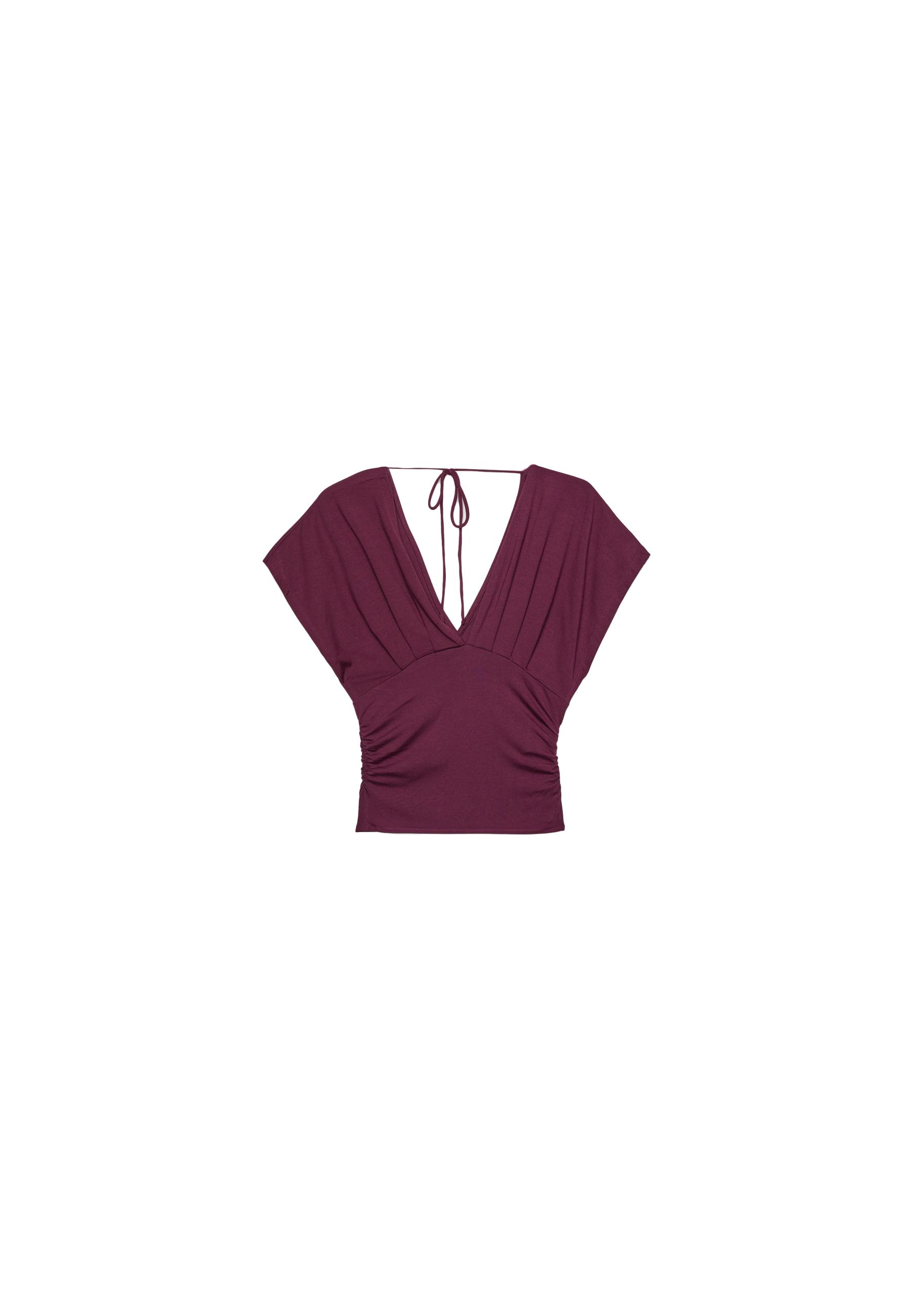 Top with gathered V-neckline - Women's fashion