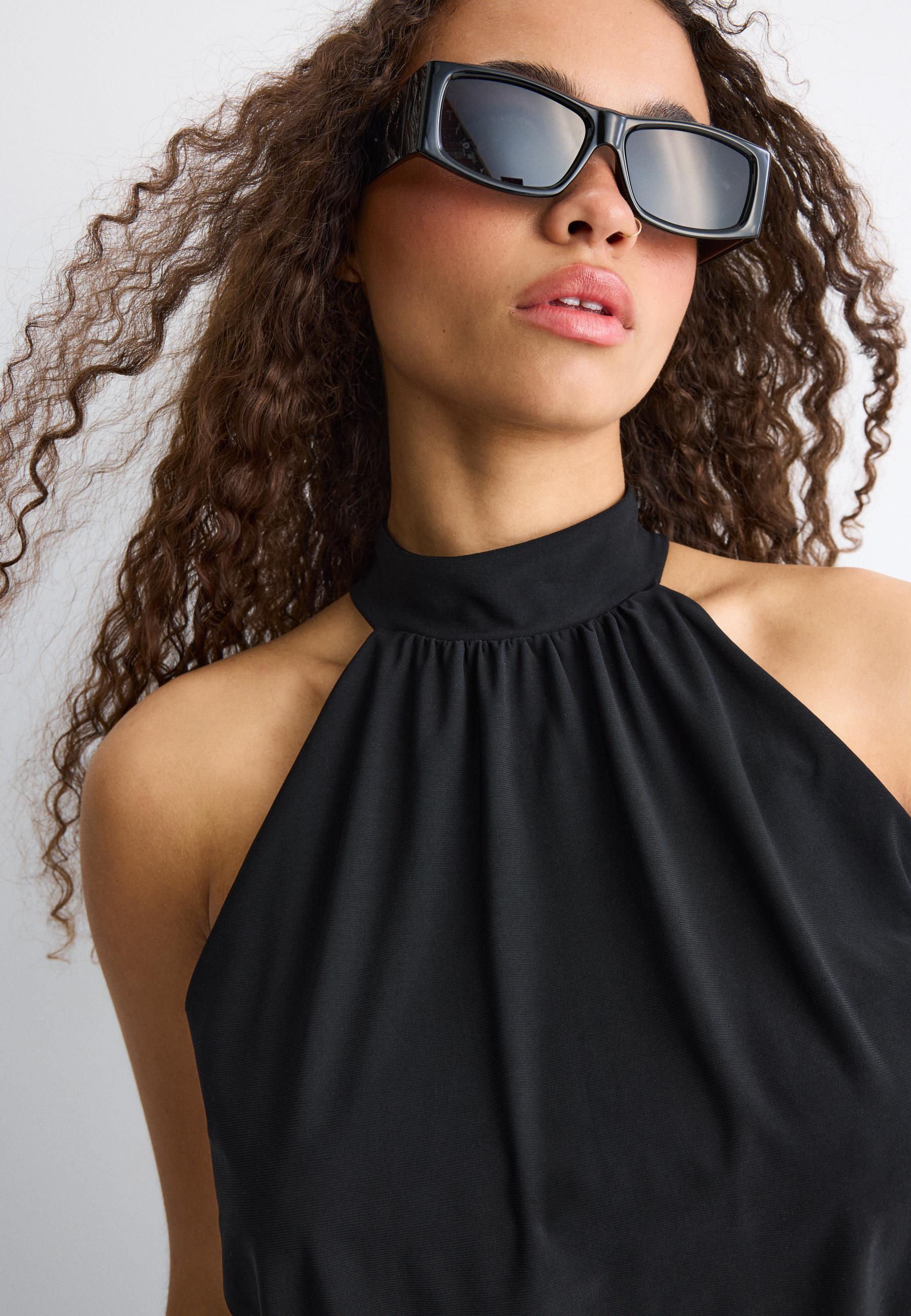 Puff-effect halter top — Black
