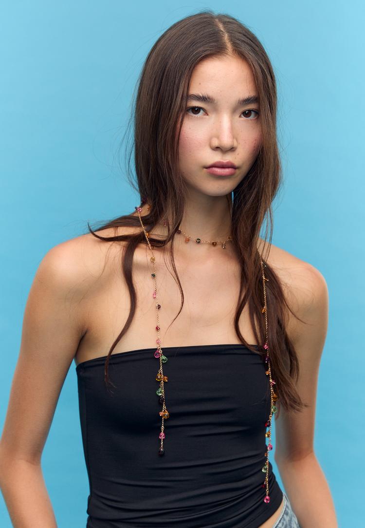 collar largo abalorios