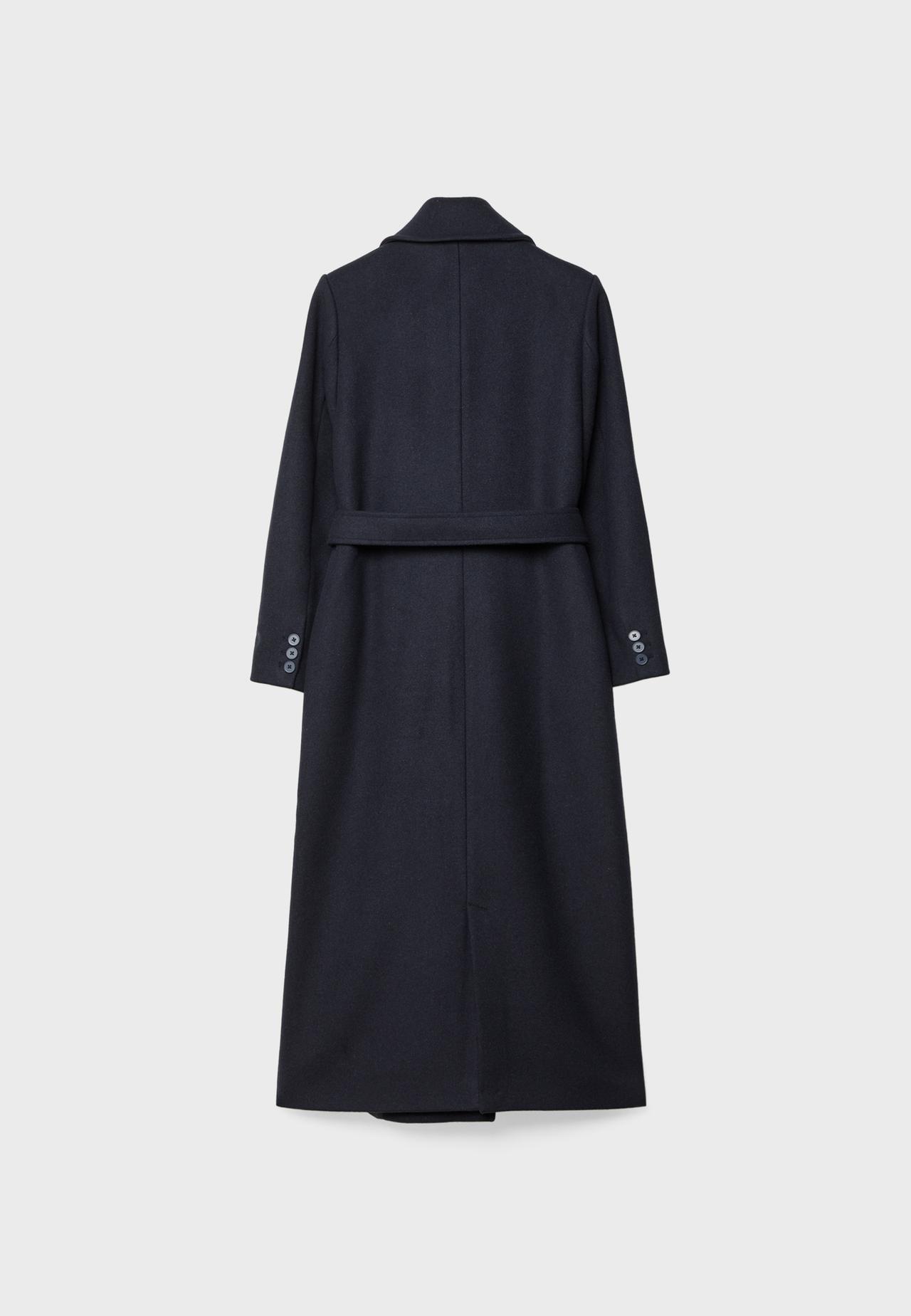 Long belted coat — Dark blue