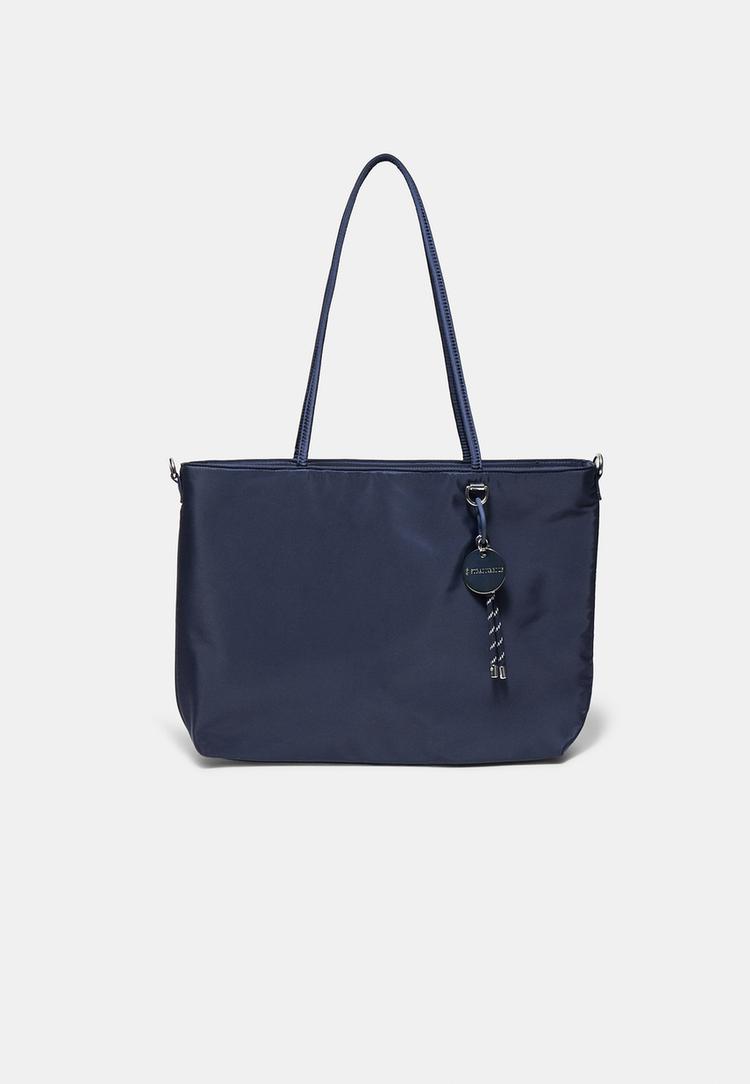 Stradivarius Geantă Shopper Cu Breloc Bleumarin Os