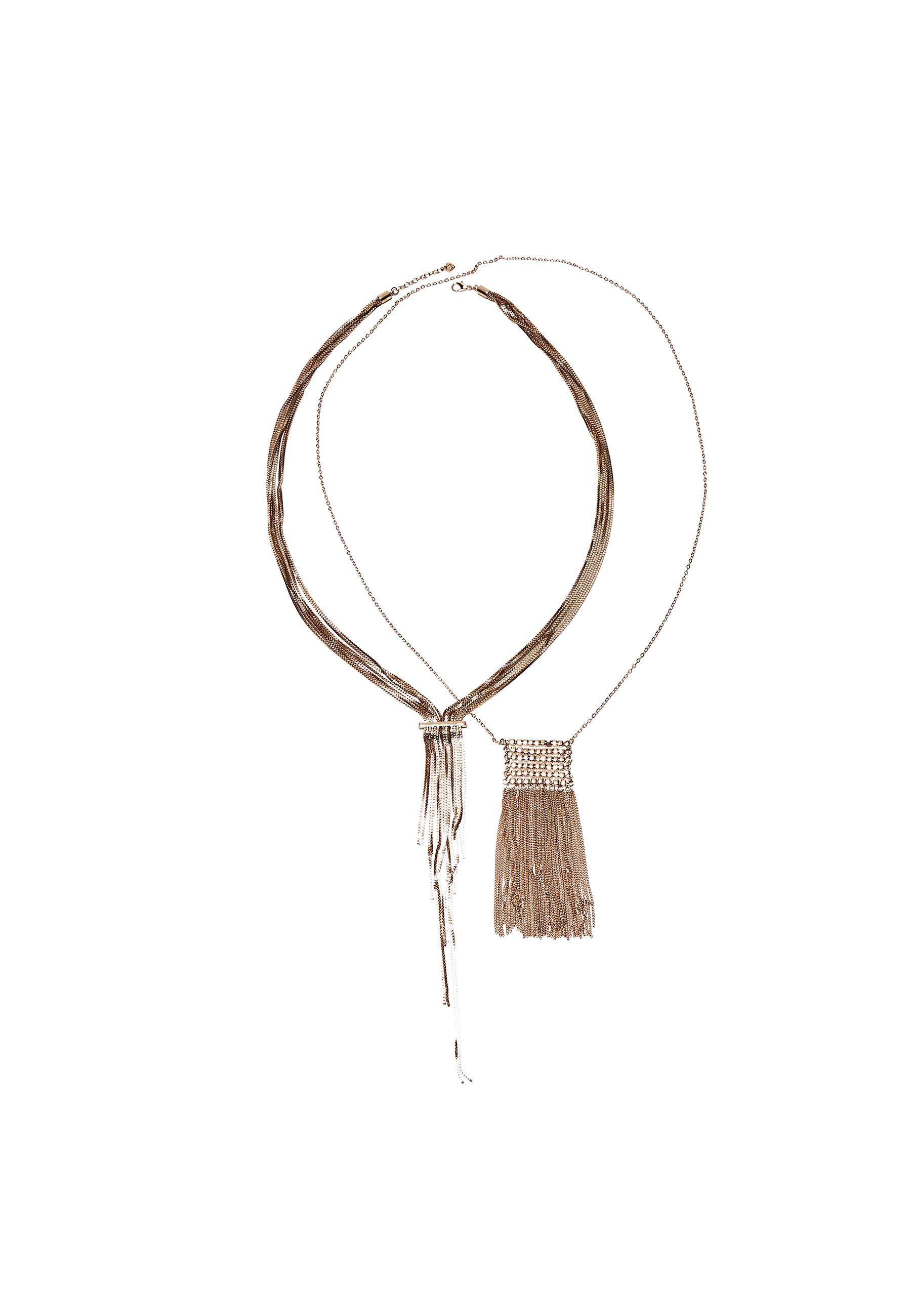 Set of 2 maxi long necklaces — Gold