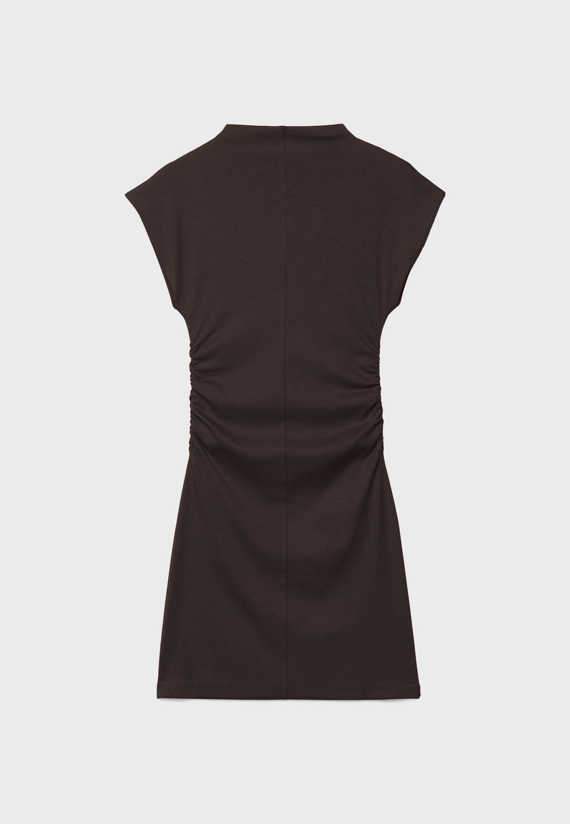 Fitted Short Dress with Ruched Detail - Women's fashion | Stradivarius United States Fitted Short Dress with Ruched Detail - Women's fashion | Stradivarius United States