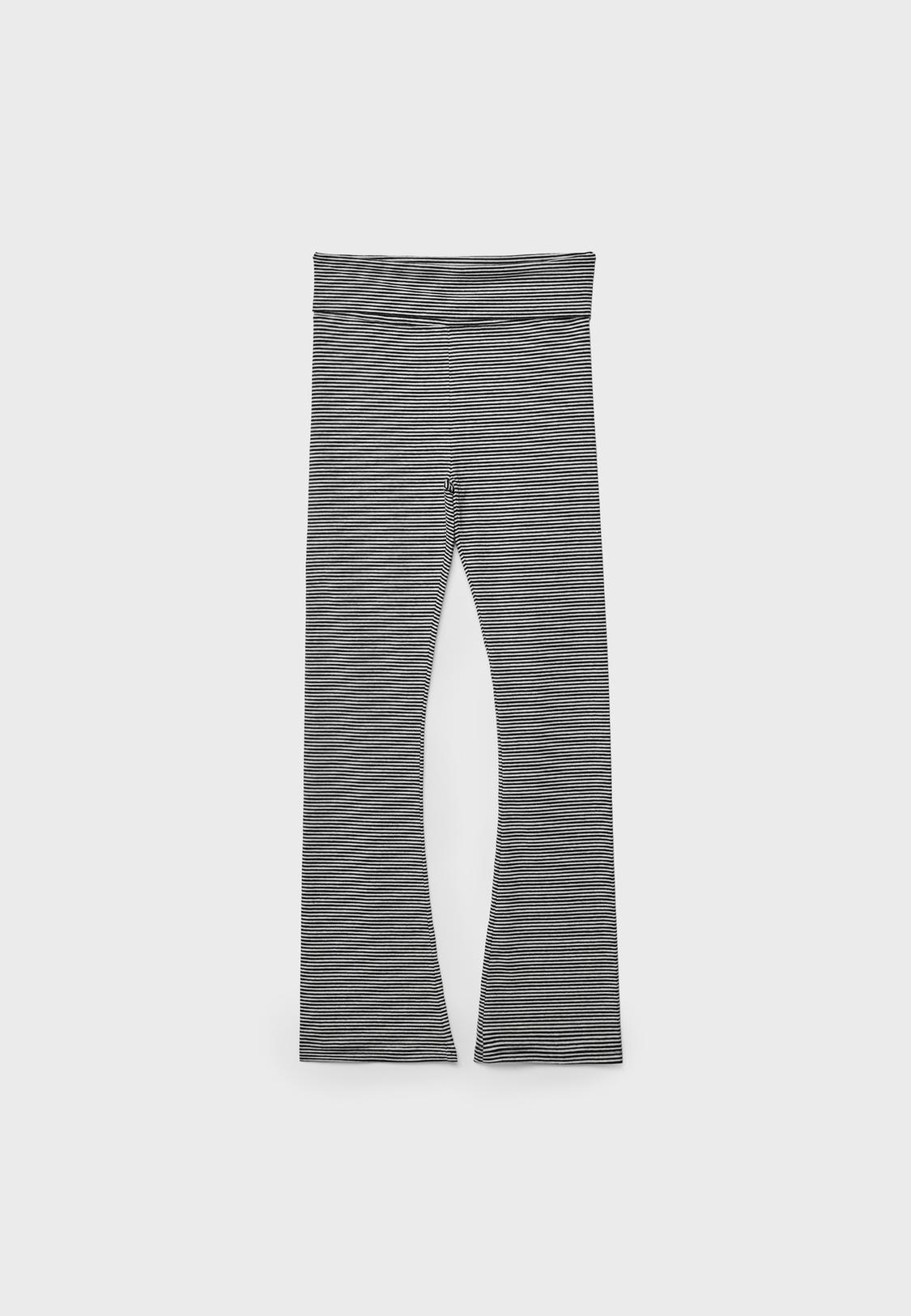 Legging Taille Haute élastique - Couleur Sage, Détails Rayures, Neuf Avec étiquettes
