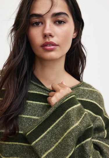 Soft knit sash-detail jumper — Khaki 4
