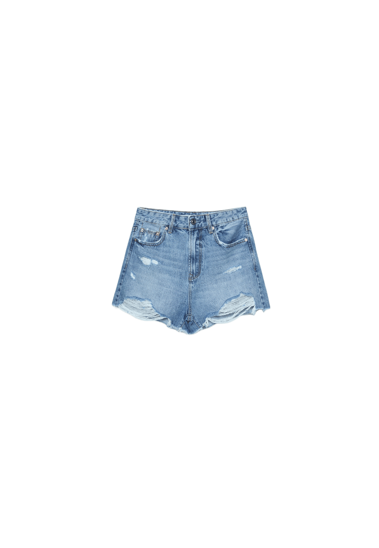 D75 Ripped denim shorts — MEDIUM BLUE DENIM