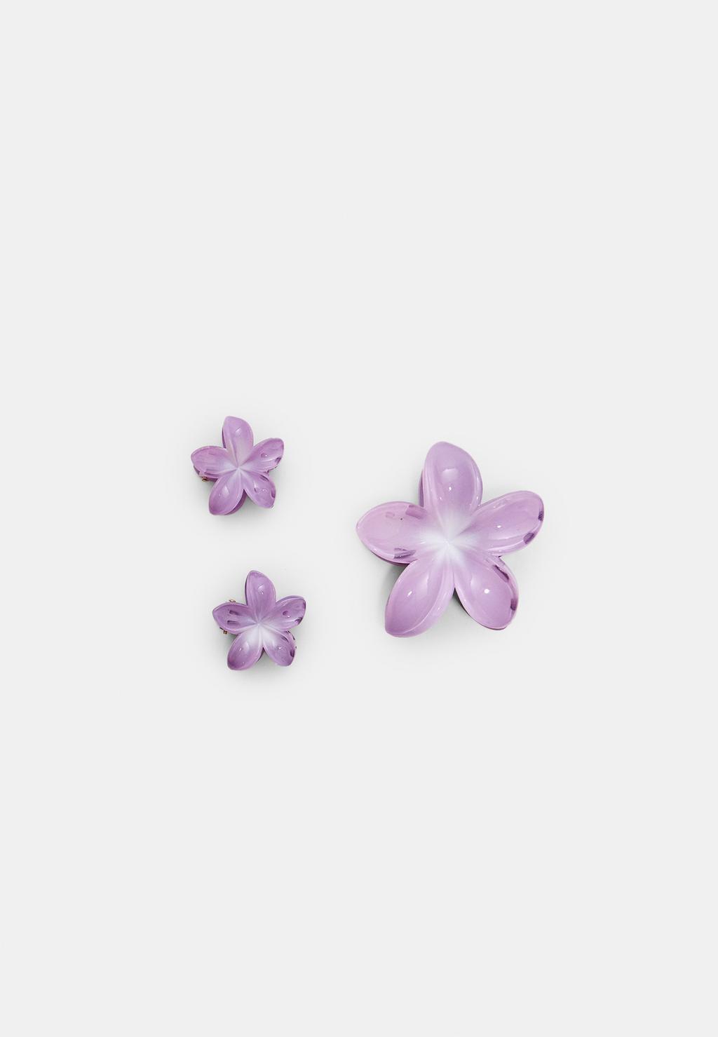 Set 3 pinzas de pelo flor