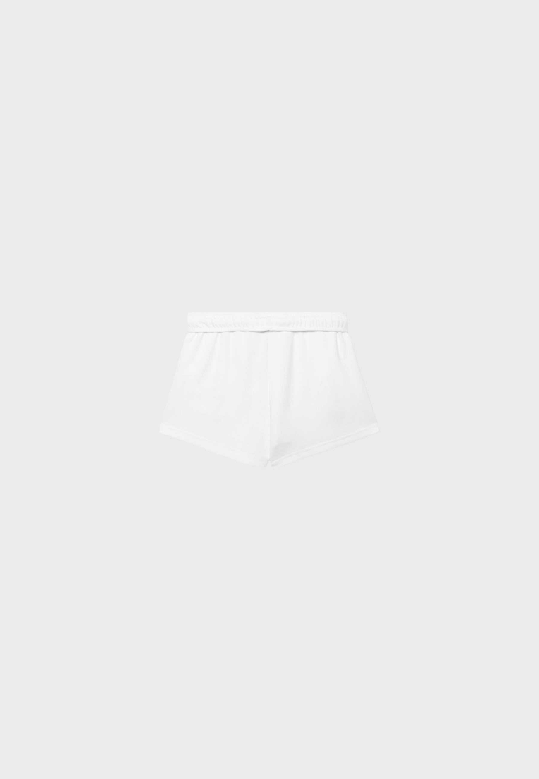 Turn-up waist mini shorts — Ecru