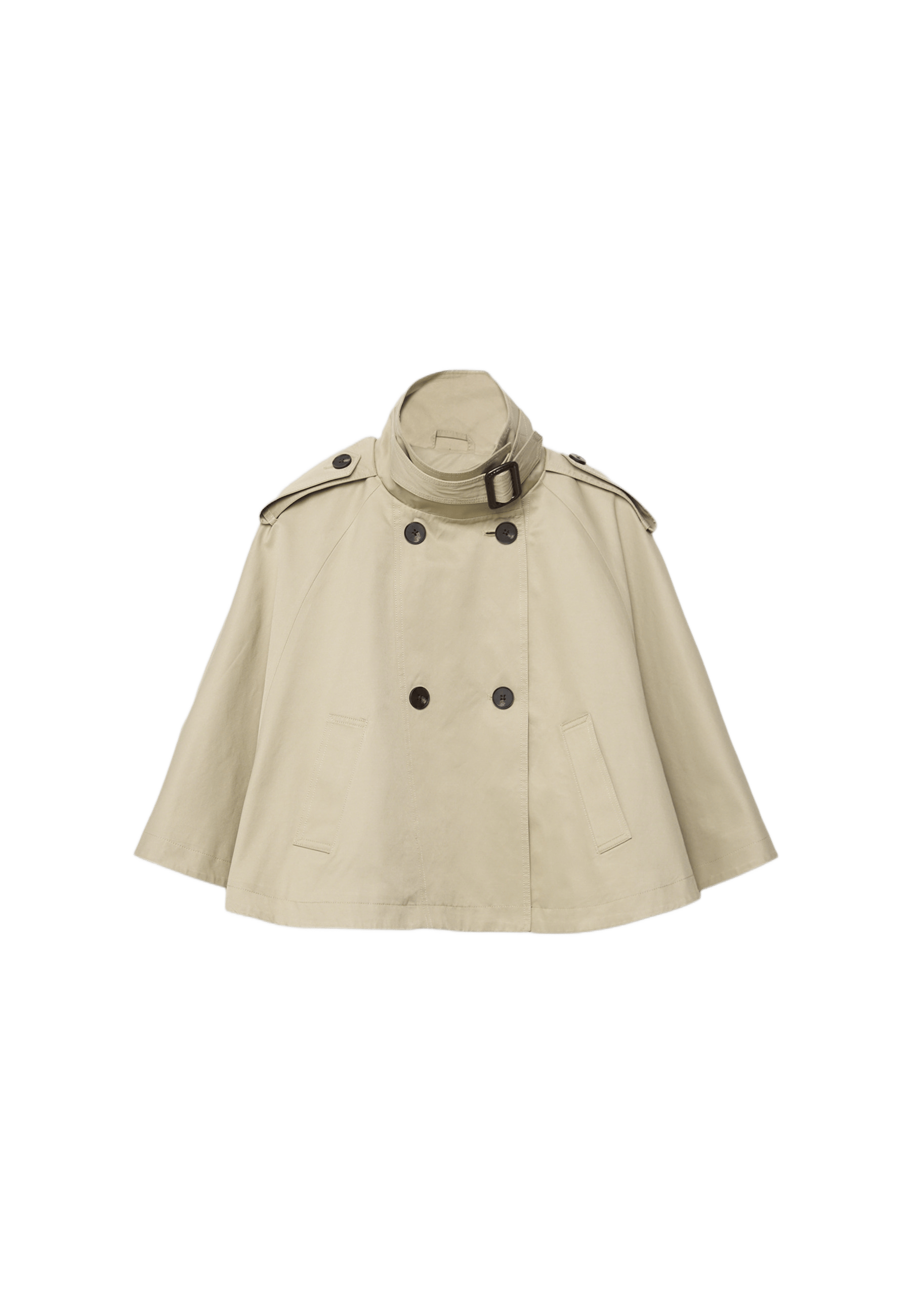 Cape trench coat — Stone